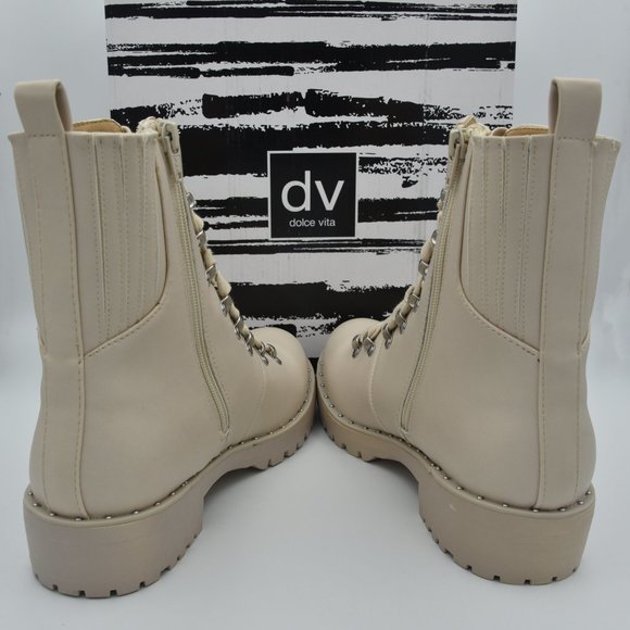 NIB DV Dolce Vita Oderra Women's Ankle Combat Boots, Off White, 9.5 - Picture 7 of 13